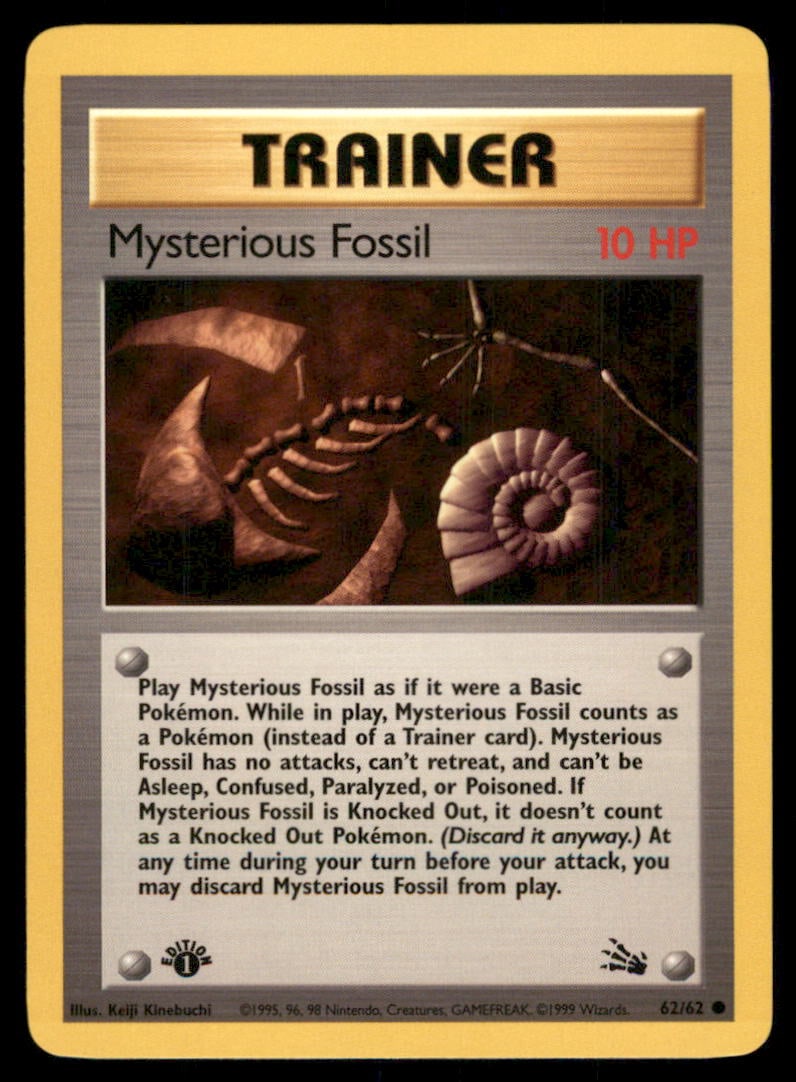 Mysterious Fossil 62/62 Fossil Pokemon Card 1st Edition: We offer combined shipping on multiple items. Buyers may also arrange their own shipping. LiveShipping is a separate and independent option for shipping that is NOT a part of the auction house or thei
