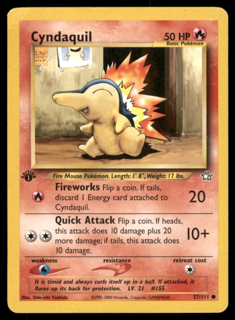 Cyndaquil 57/111 Neo Genesis Pokemon Card 1st Edition (1 of 2)