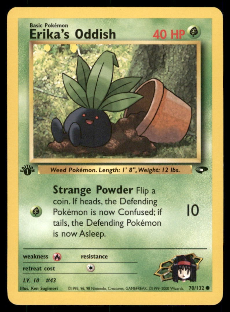 Erika's Oddish 70/132 Gym Challenge Pokemon Card 1st Edition: We offer combined shipping on multiple items. Buyers may also arrange their own shipping. LiveShipping is a separate and independent option for shipping that is NOT a part of the auction house or thei