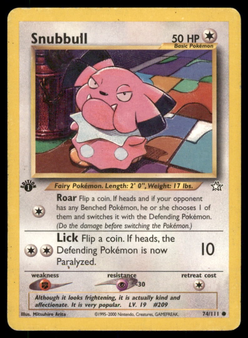 Snubbull 74/111 Neo Genesis Pokemon Card 1st Edition (1 of 2)