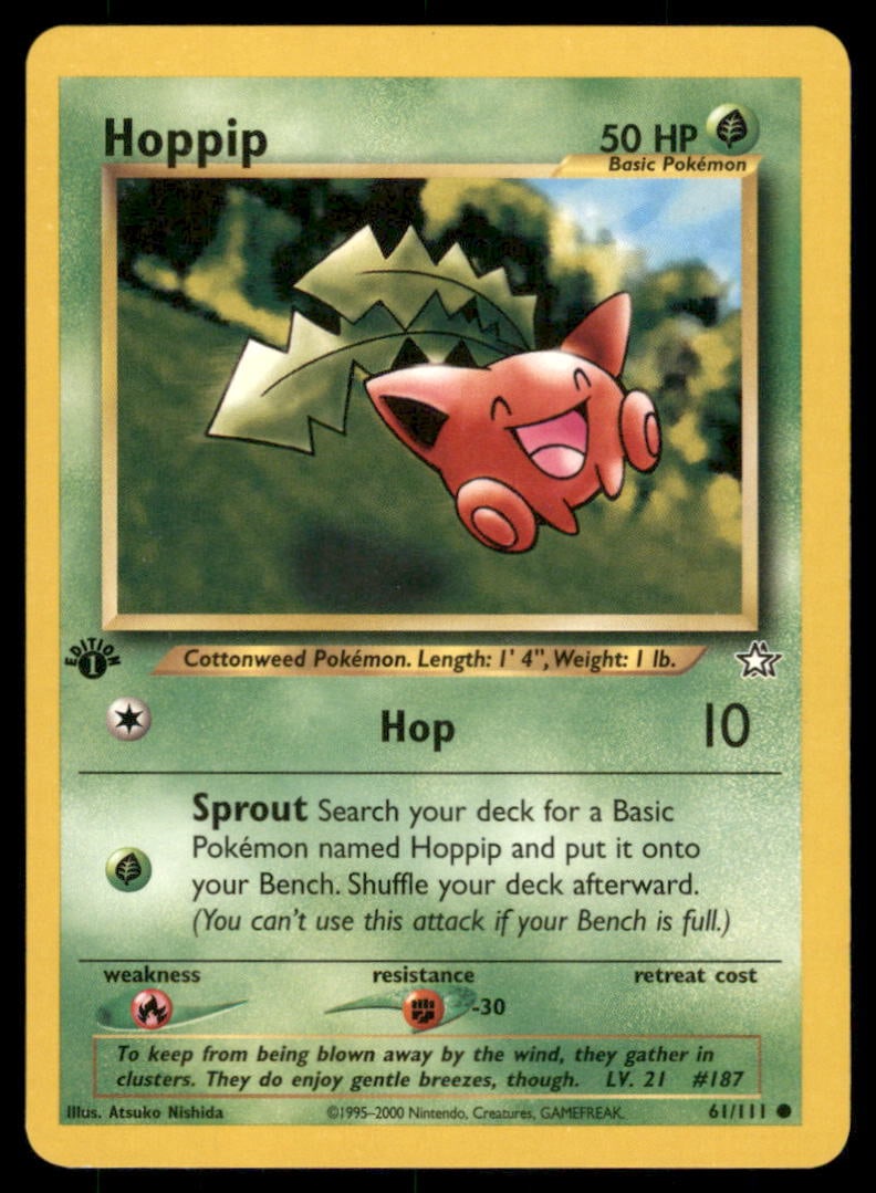 Hoppip 61/111 Neo Genesis Pokemon Card 1st Edition (1 of 2)
