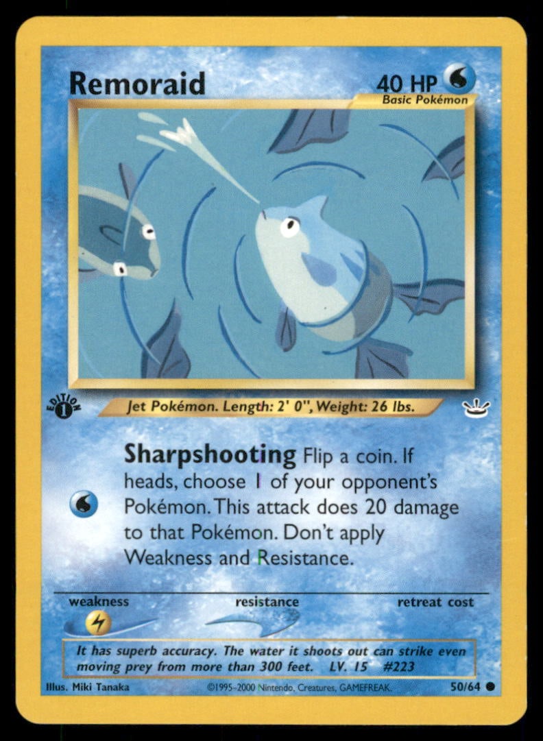 Remoraid 50/64 Neo Revelation Pokemon Card 1st Edition (1 of 2)