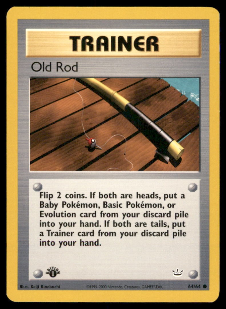 Old Rod 64/64 Neo Revelation Pokemon Card 1st Edition (1 of 2)