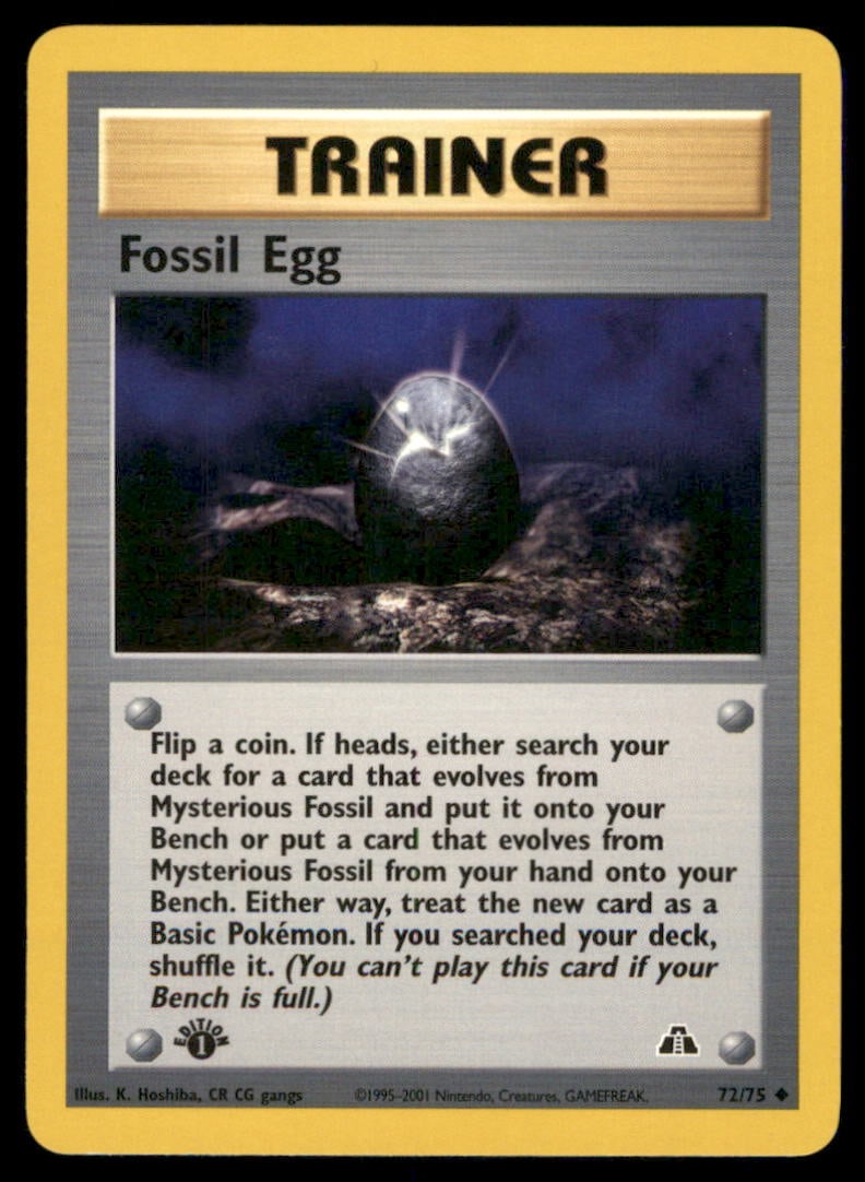 Fossil Egg 72/75 Neo Discovery Pokemon Card 1st Edition (1 of 2)