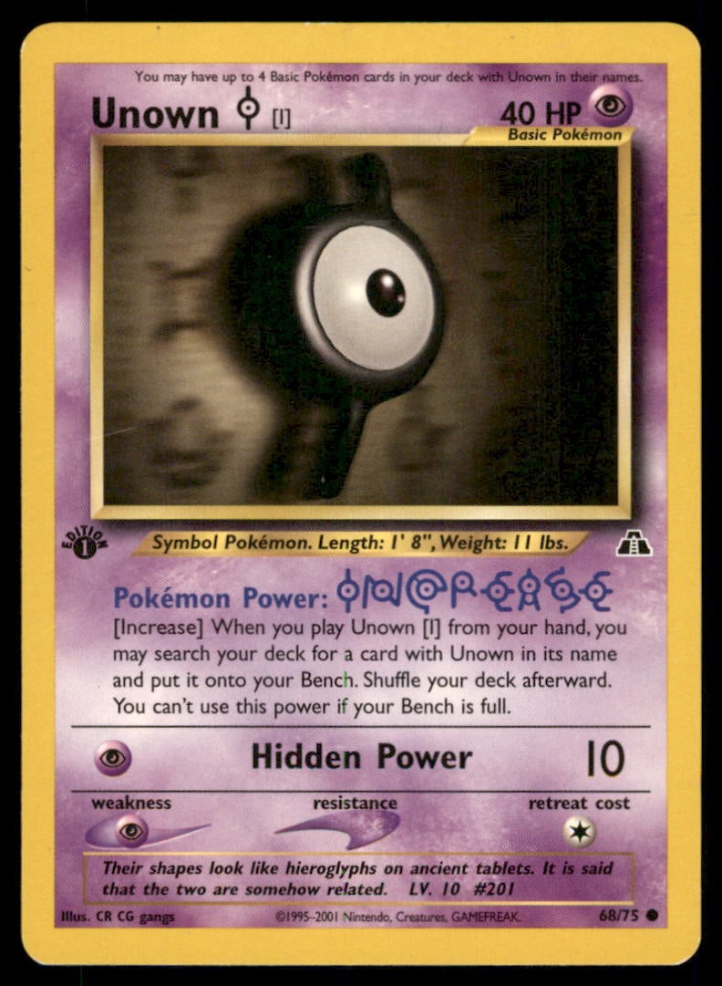 Unown [I] 68/75 Neo Discovery Pokemon Card 1st Edition: We offer combined shipping on multiple items. Buyers may also arrange their own shipping. LiveShipping is a separate and independent option for shipping that is NOT a part of the auction house or thei