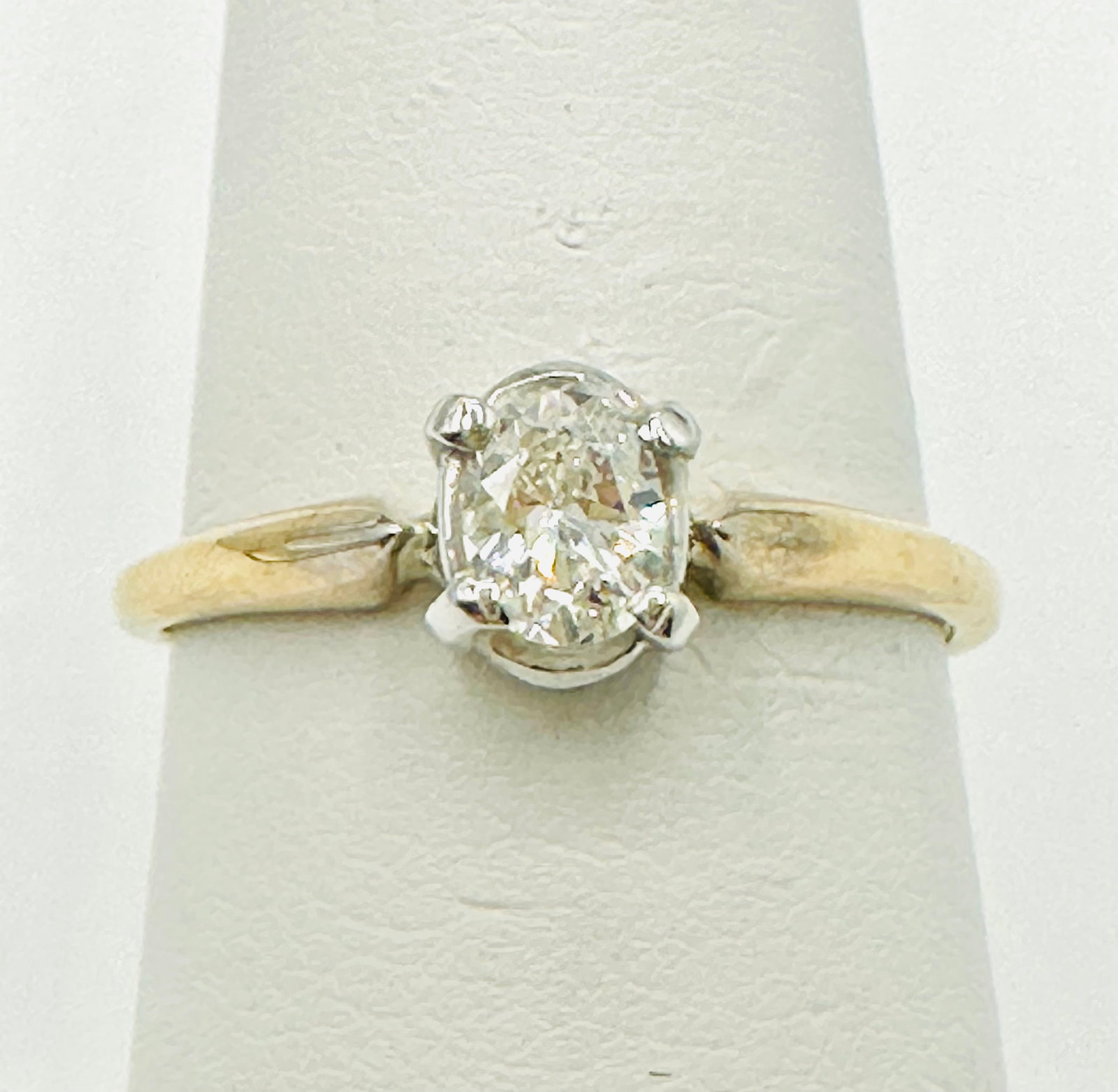Natural Diamond Engagement Ring, 14KT Gold 2-tone Ring # 2820 (1 of 4)