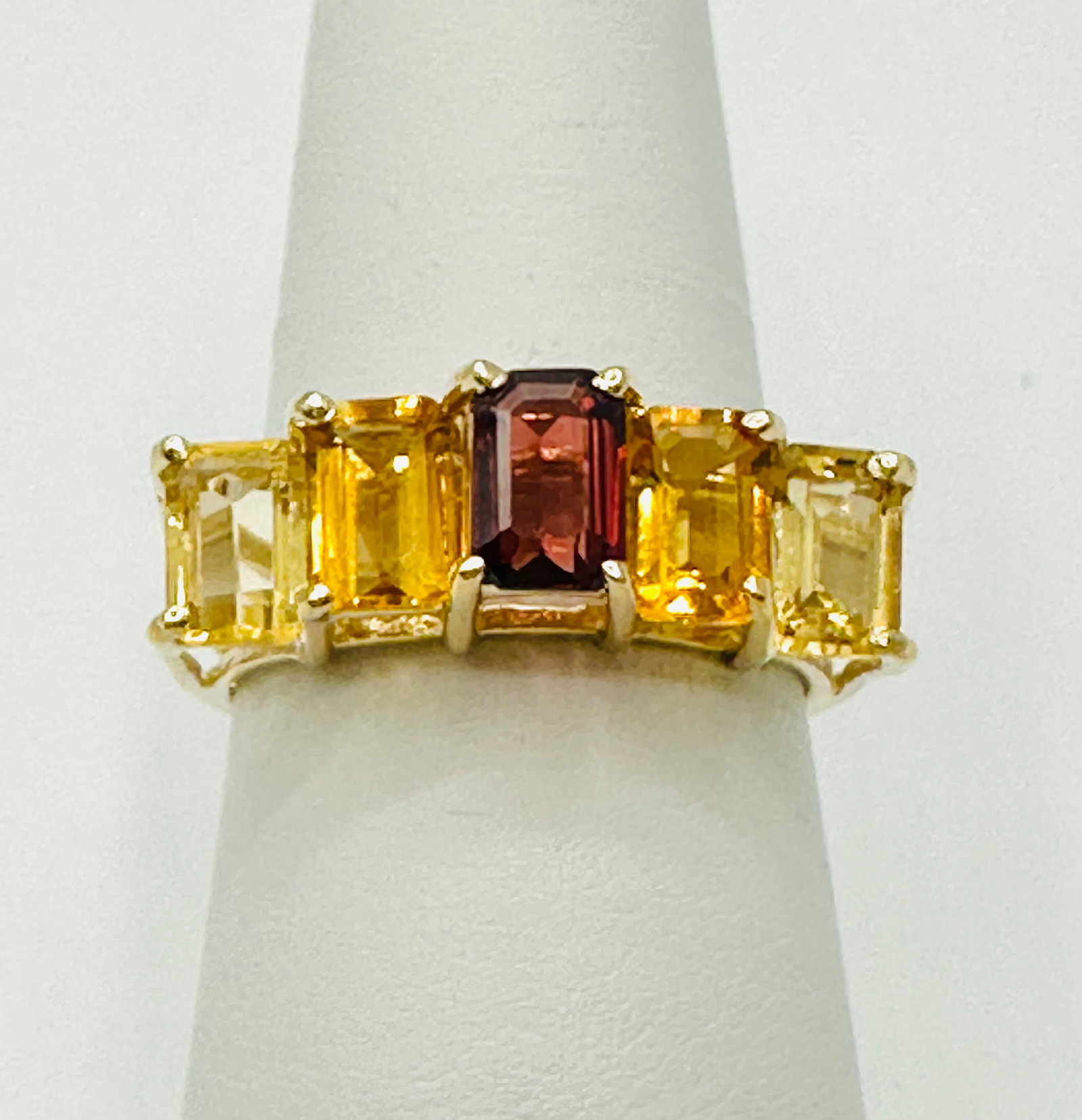 14KT Gold Garnet and Citrine Ring # 2821 (1 of 4)