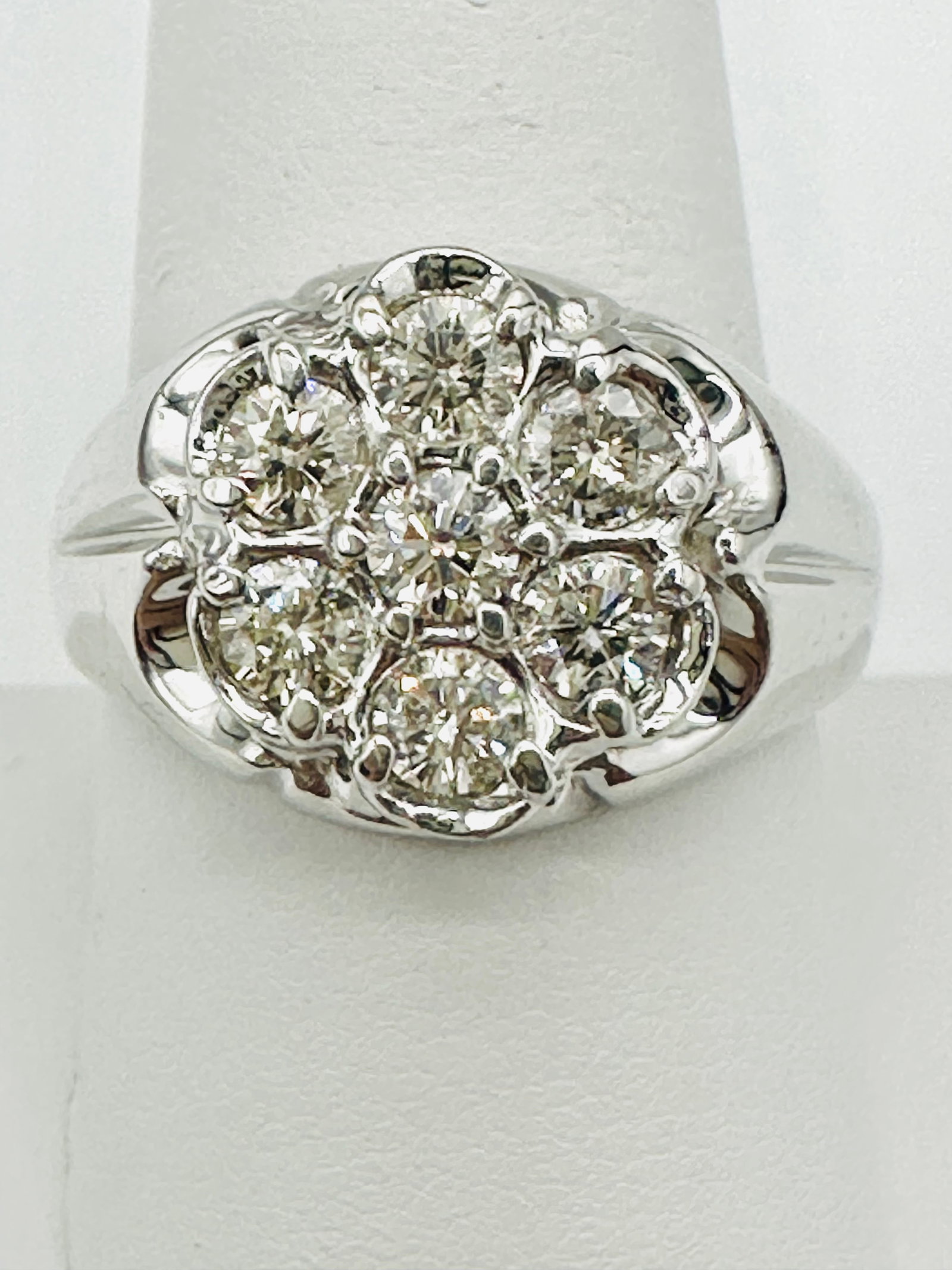 Natural Diamond Men’s Ring, 14KT White Gold # 2302 (1 of 4)