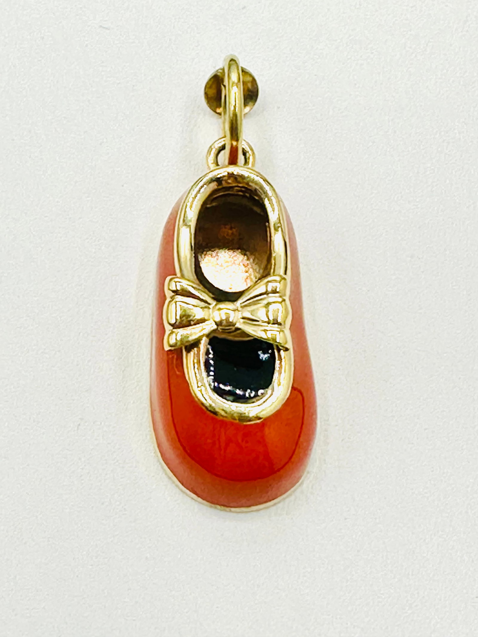 14KT Yellow Gold Shoe Pendant with Enamel # 2382 (1 of 4)