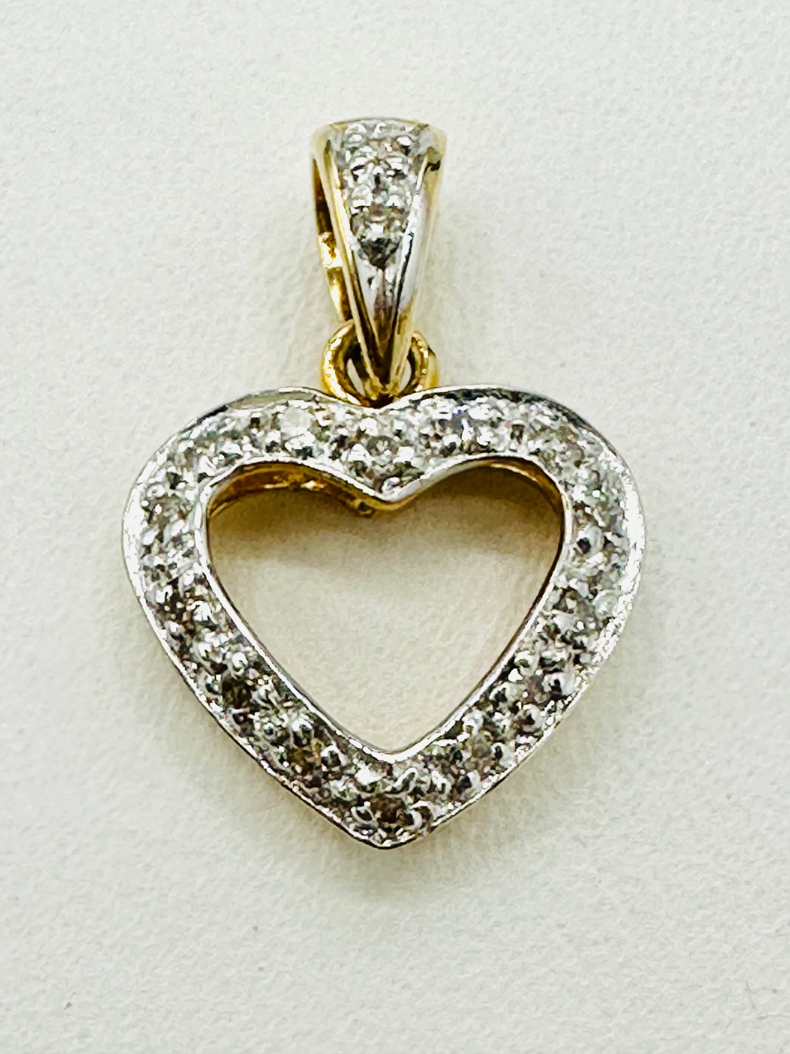 14KT Yellow Gold Natural Diamond Heart Pendant # 2388 (1 of 4)