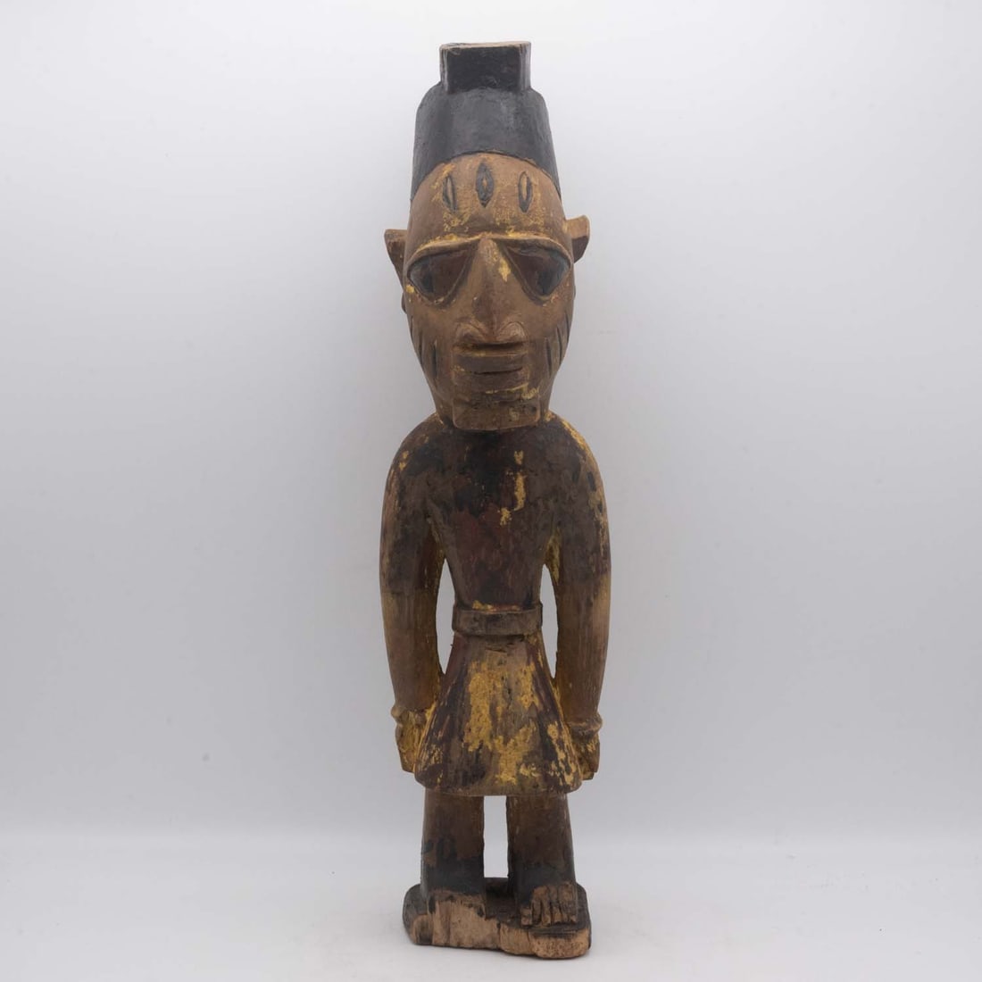 Antique Western African Carved Wood Standing Figure, Yoruba Style (1 of 7)