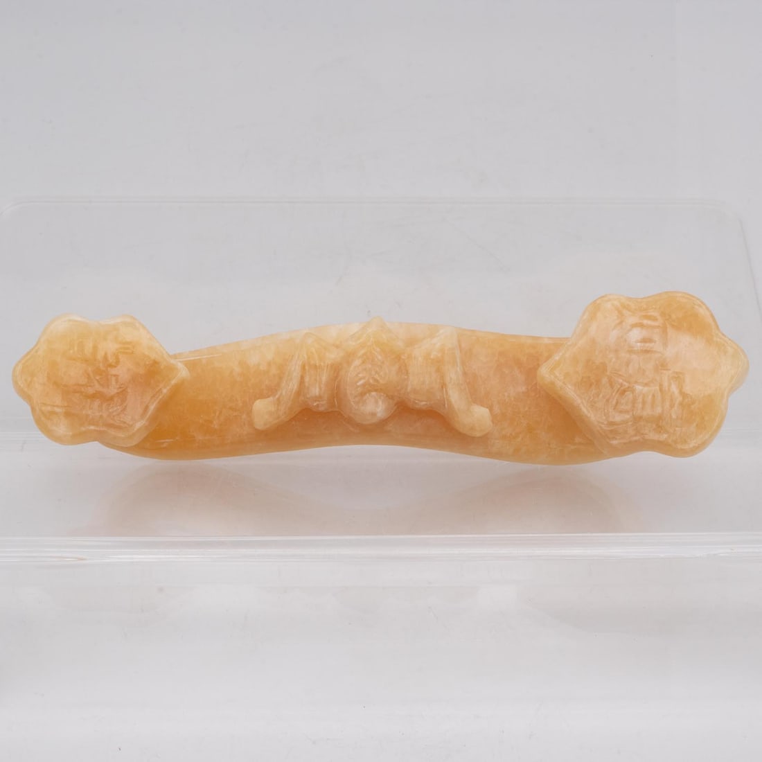 Old Chinese Carved Yellow Calcite Ruyi Sculpture (1 of 9)