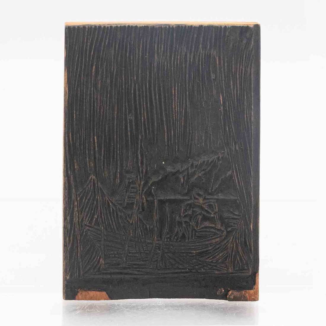 Antique Japanese Carved Wood Printing Block: Medium: Wood Size: 4x5.5x0.8 inches Age/Detail: Antique Japanese Carved Condition: great overall, check photo for condition reference. Provenance: Collection from Estate in Williamsburg LiveShipping i