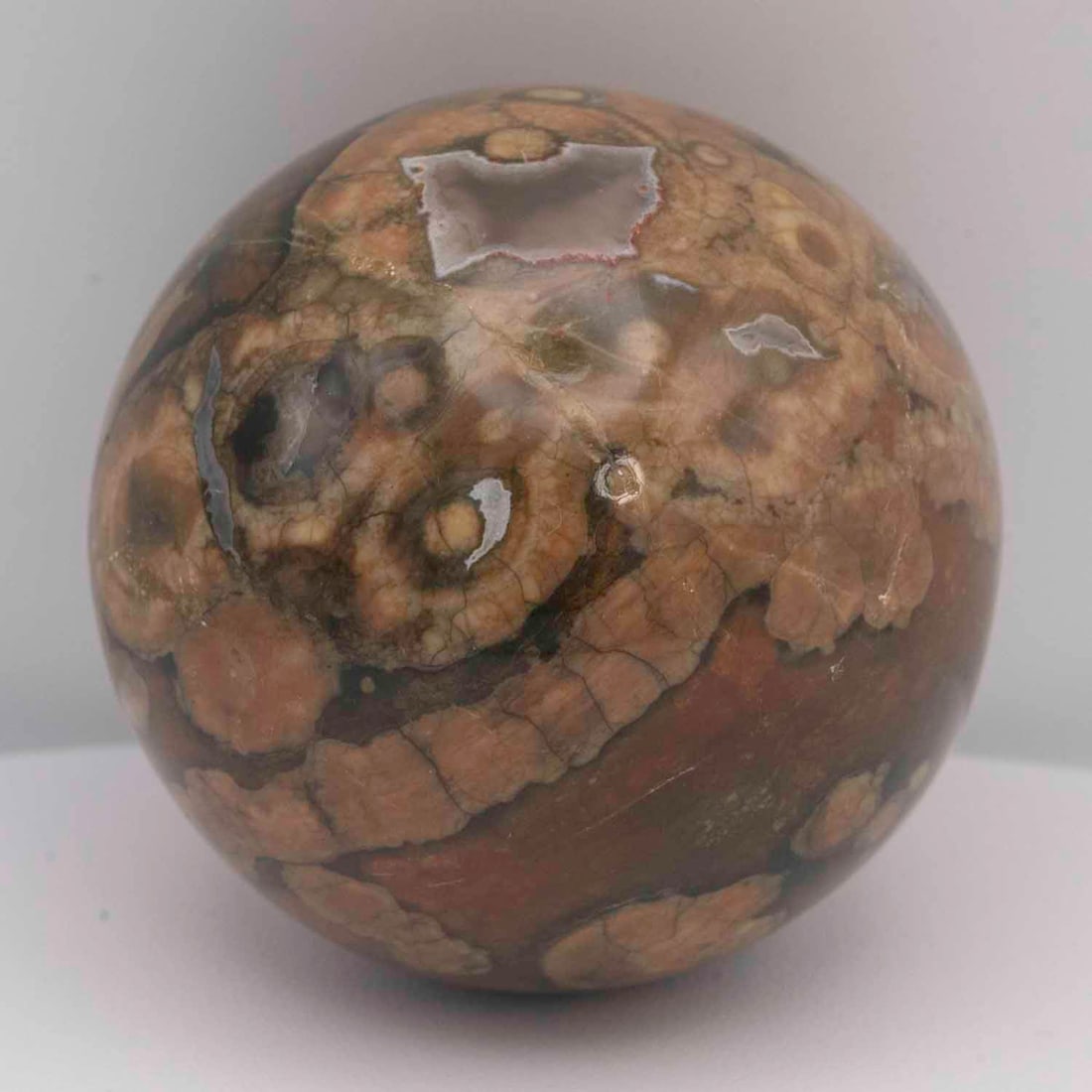 Polished Rainforest Jasper Stone Sphere (1 of 4)