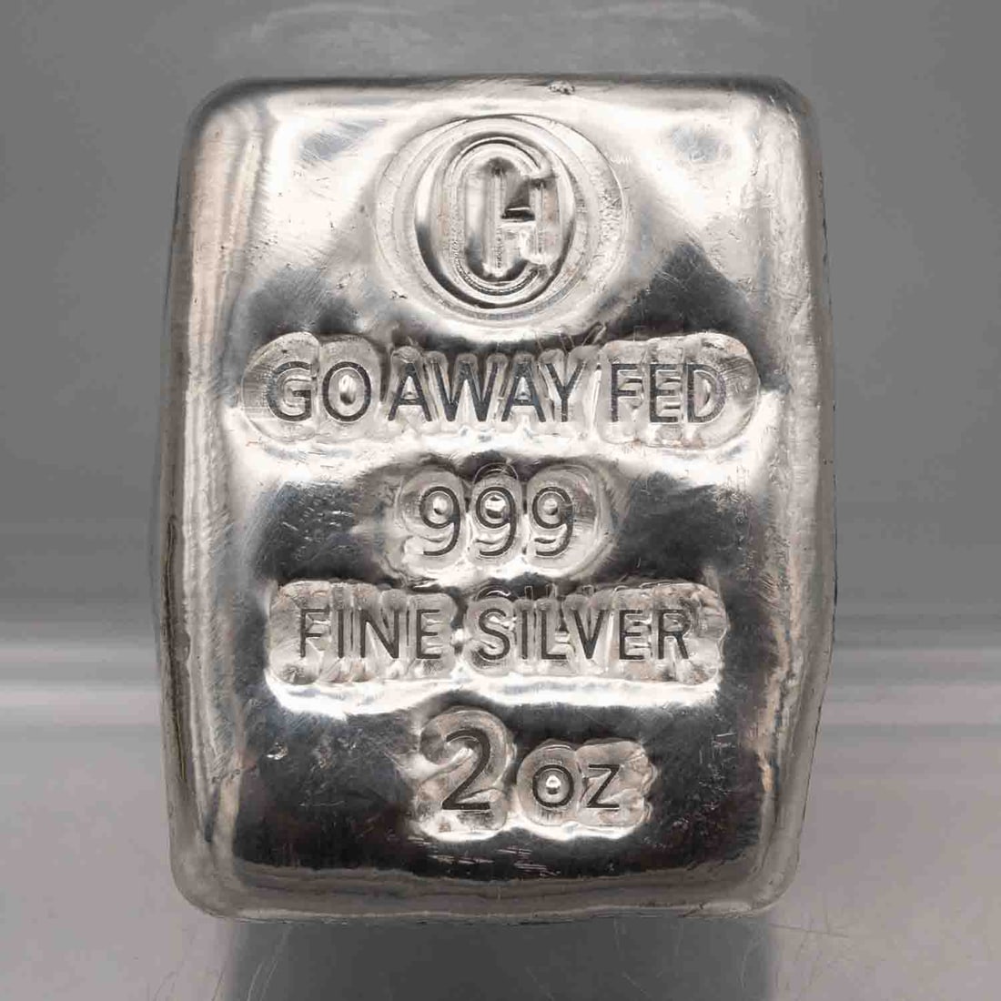 Go Away Fed Cast Poured 2oz Silver Bar (1 of 2)