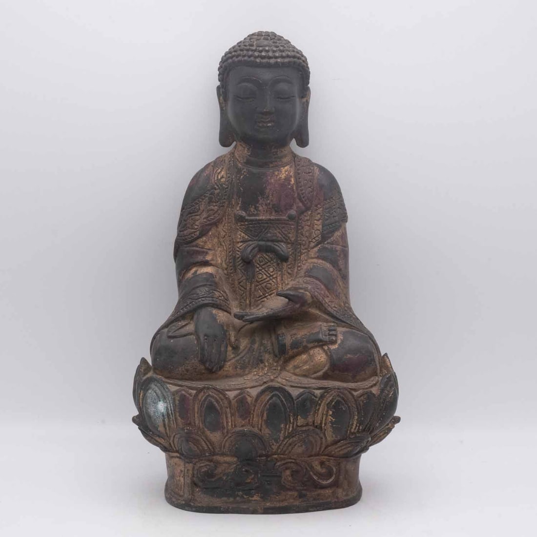 Antique Chinese Gilt Bronze Seated Buddha Sculpture (1 of 10)