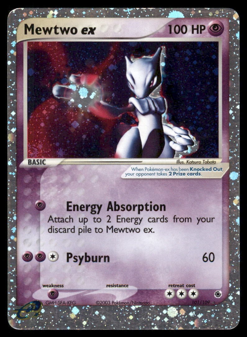Mewtwo ex 101/109 Holo Ruby & Sapphire Pokemon Card (1 of 2)
