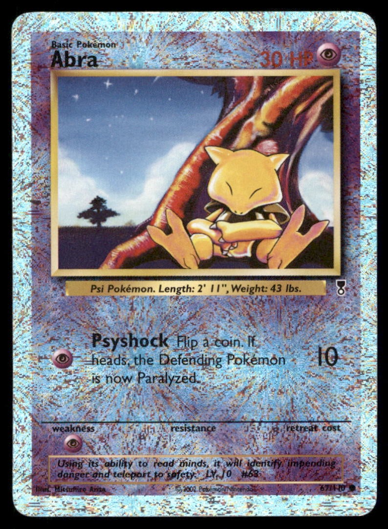 Abra 67/110 Legendary Collection Pokemon Card Reverse Holo (1 of 2)