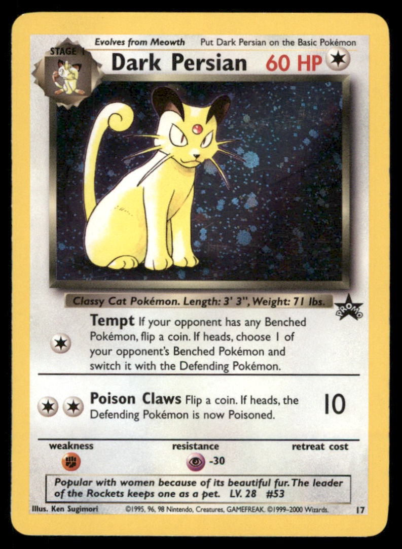 Dark Persian 17 Wizards Black Star Promos Pokemon Card Holo (1 of 2)