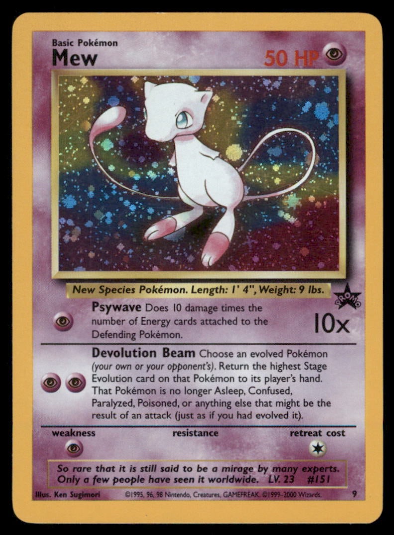 Mew 9 Wizards Black Star Promos Pokemon Card Holo (1 of 2)