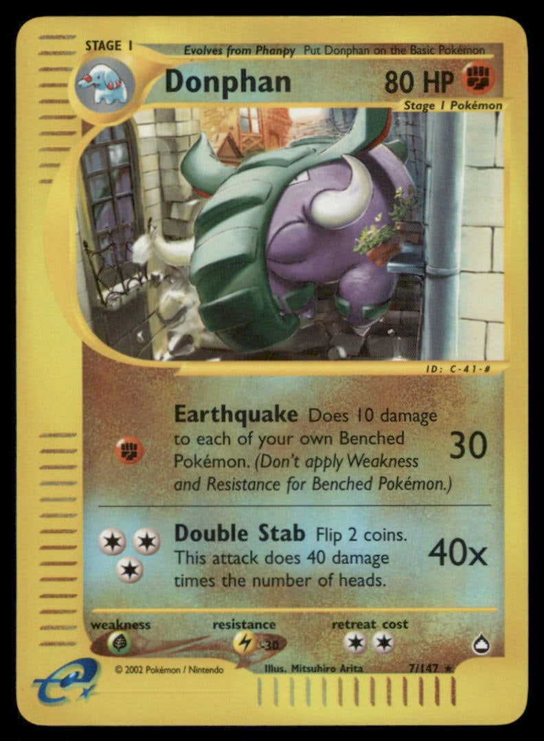 Donphan 7/147 Aquapolis Pokemon Card Reverse Holo (1 of 2)