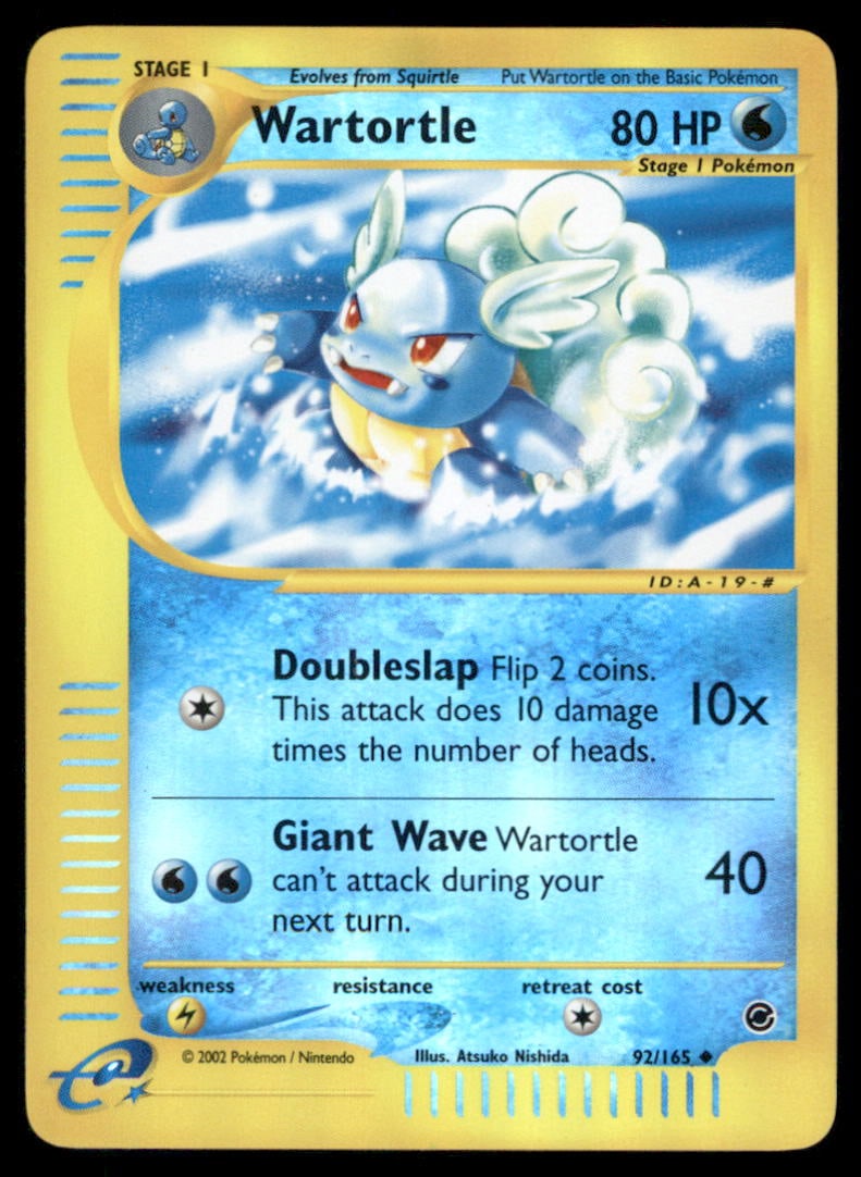 Wartortle 92/165 Expedition Base Set Pokemon Card Reverse Holo (1 of 2)