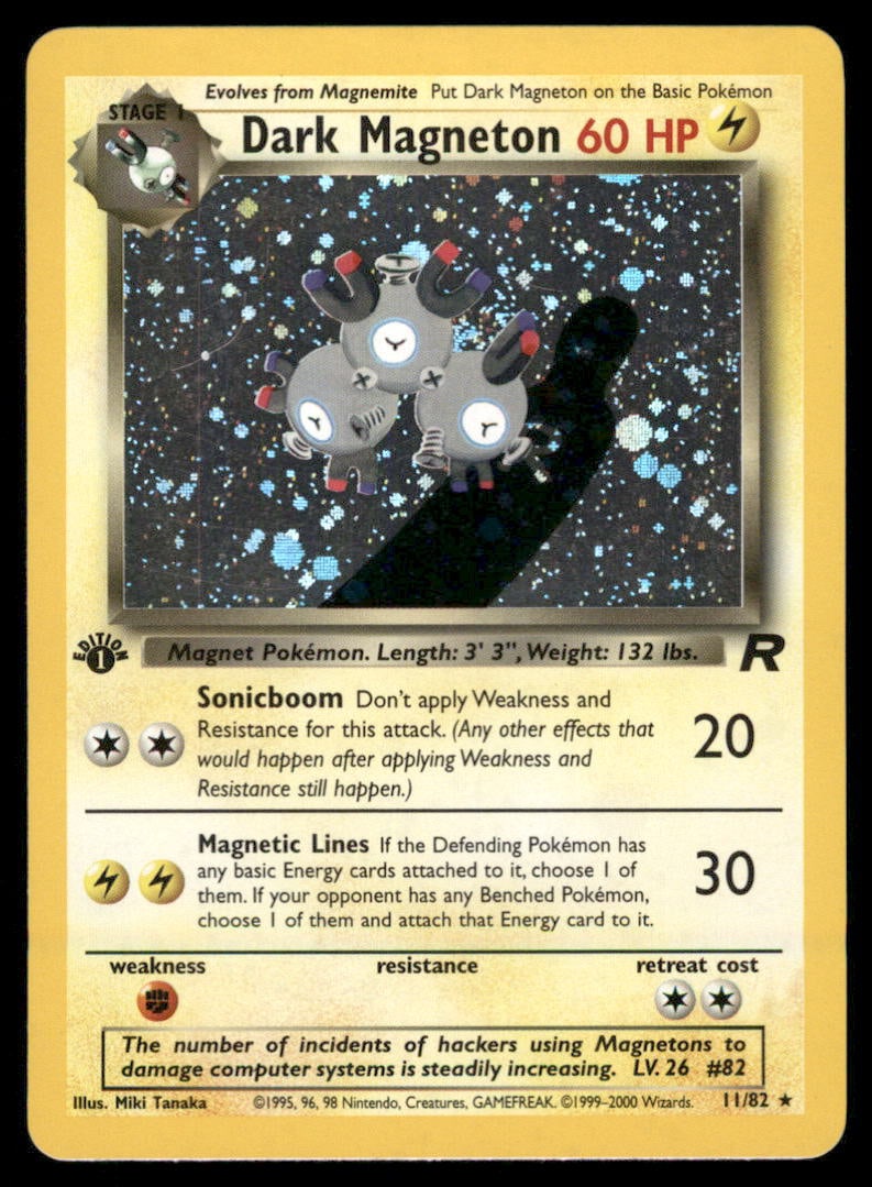 Dark Magneton 11/82 Team Rocket Pokemon Card Unlimited Holo: We offer combined shipping on multiple items. Buyers may also arrange their own shipping. LiveShipping is a separate and independent option for shipping that is NOT a part of the auction house or thei