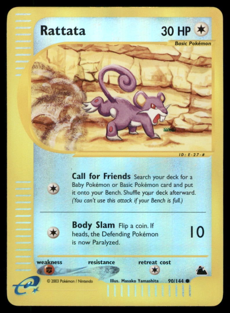 Rattata 90/144 Skyridge Pokemon Card Reverse Holo (1 of 2)