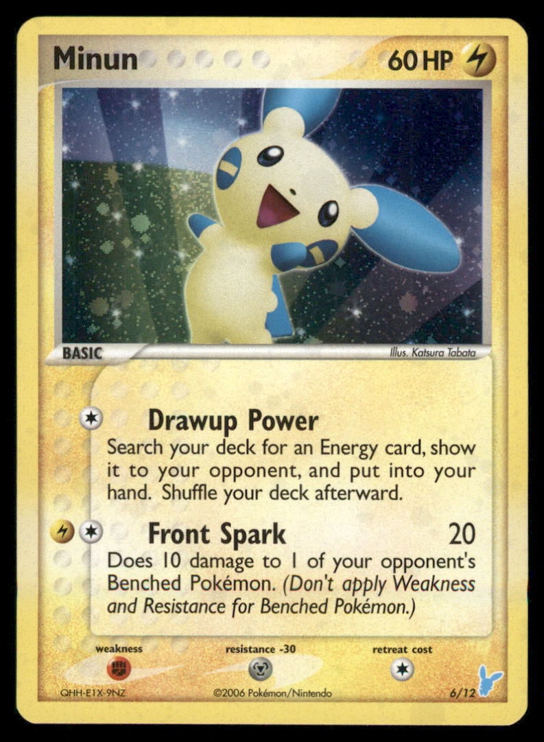 Minun 6/12 EX Trainer Kit 2 Minun Pokemon Card Holo (1 of 2)