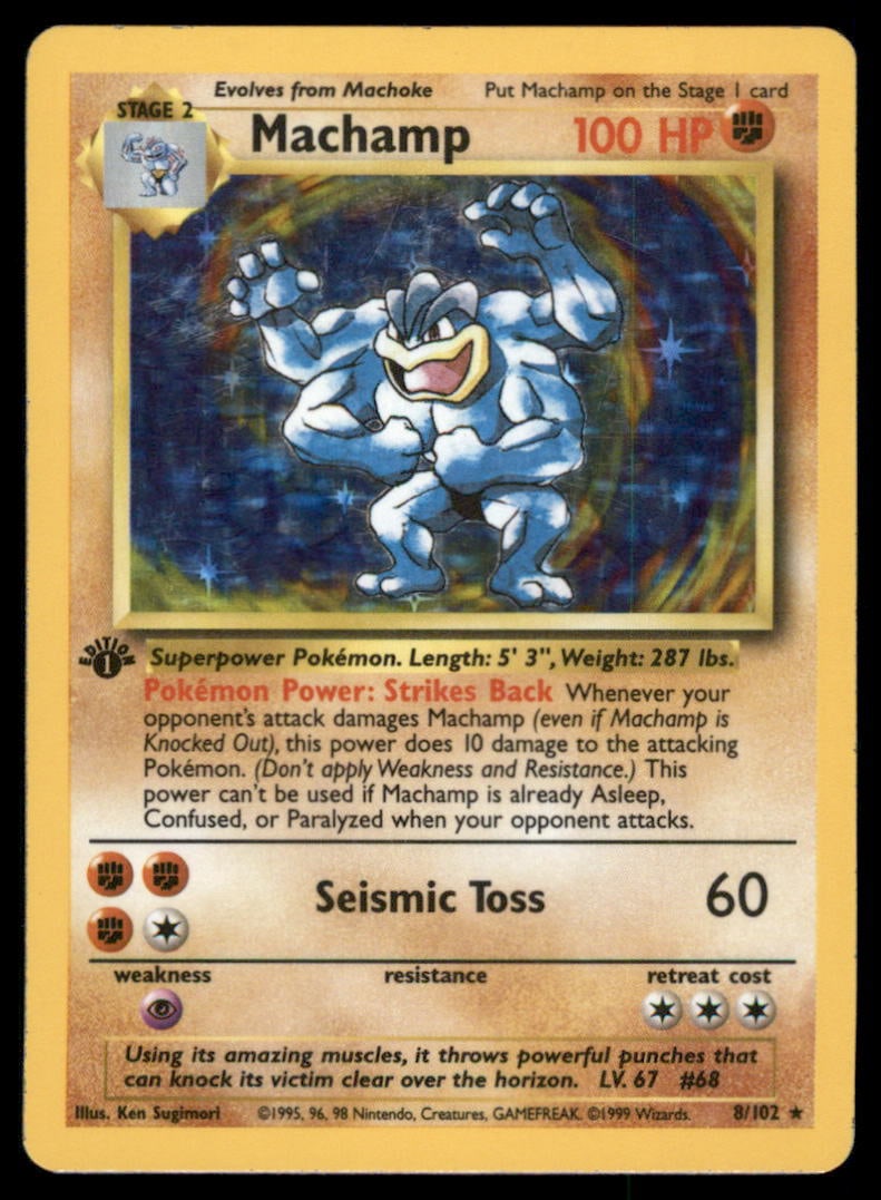 Machamp 8/102 Deck Exclusives Pokemon Card 1st Edition Holo (1 of 2)