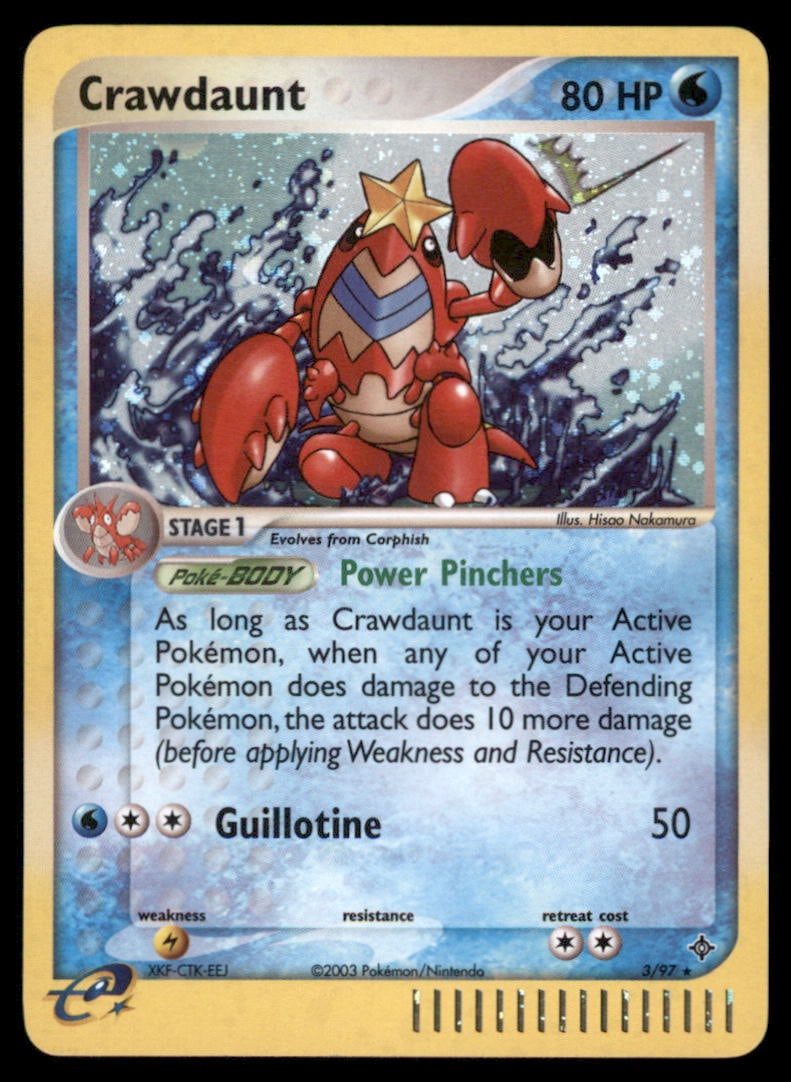 Crawdaunt 3/97 Holo Dragon Pokemon Card (1 of 2)