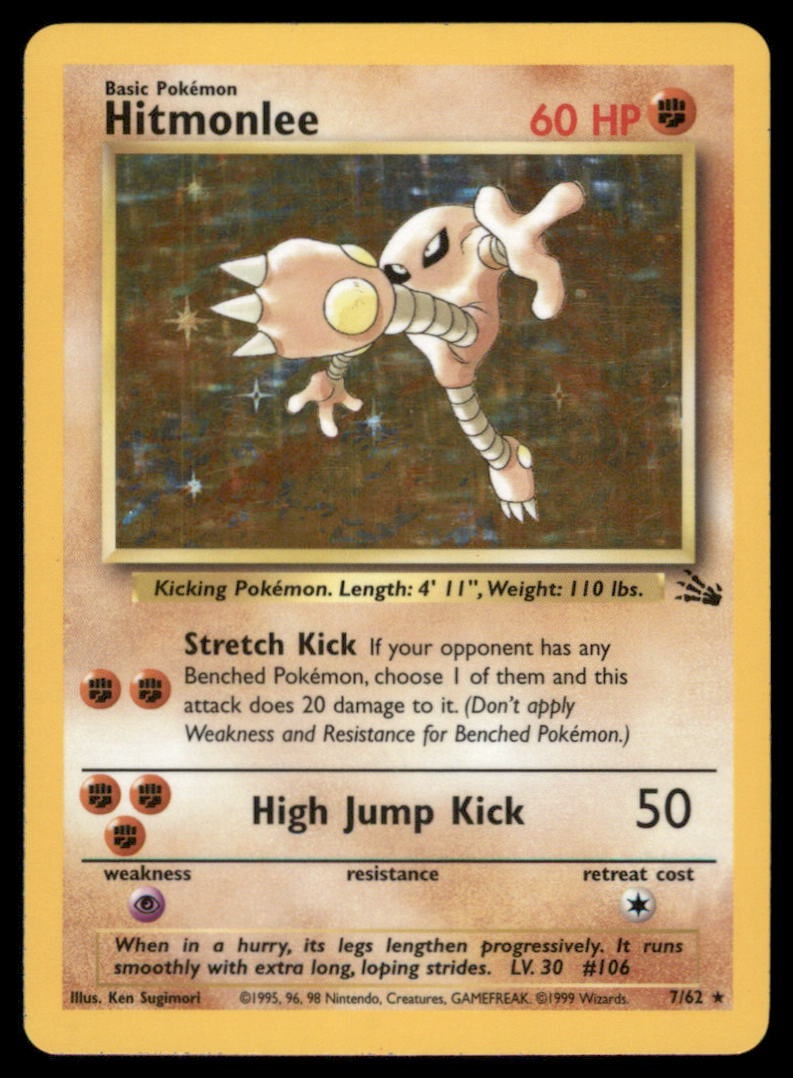 Hitmonlee 7/62 Fossil Pokemon Card 1st Edition Holo: We offer combined shipping on multiple items. Buyers may also arrange their own shipping. LiveShipping is a separate and independent option for shipping that is NOT a part of the auction house or thei