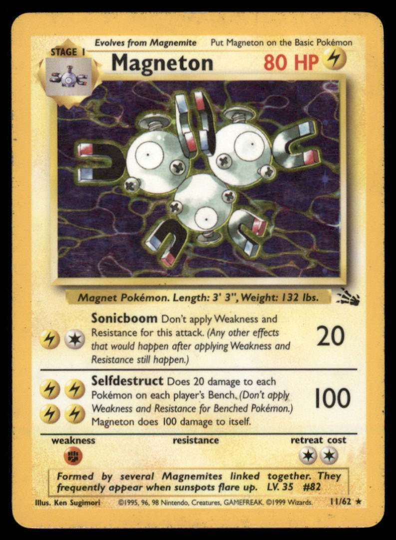 Magneton 11/62 Fossil Pokemon Card Unlimited Holo: We offer combined shipping on multiple items. Buyers may also arrange their own shipping. LiveShipping is a separate and independent option for shipping that is NOT a part of the auction house or thei