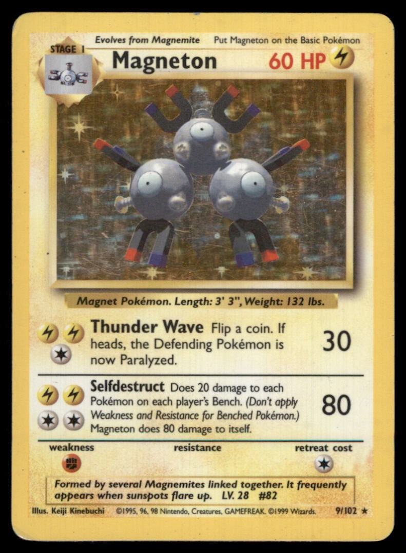 Magneton 9/102 Holo Base Set Unlimited Pokemon Card: We offer combined shipping on multiple items. Buyers may also arrange their own shipping. LiveShipping is a separate and independent option for shipping that is NOT a part of the auction house or thei