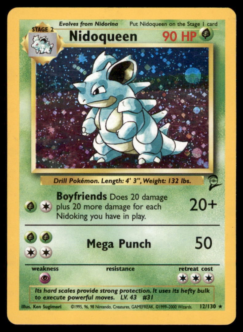 Nidoqueen 12/130 Holo Base Set 2 Pokemon Card: We offer combined shipping on multiple items. Buyers may also arrange their own shipping. LiveShipping is a separate and independent option for shipping that is NOT a part of the auction house or thei
