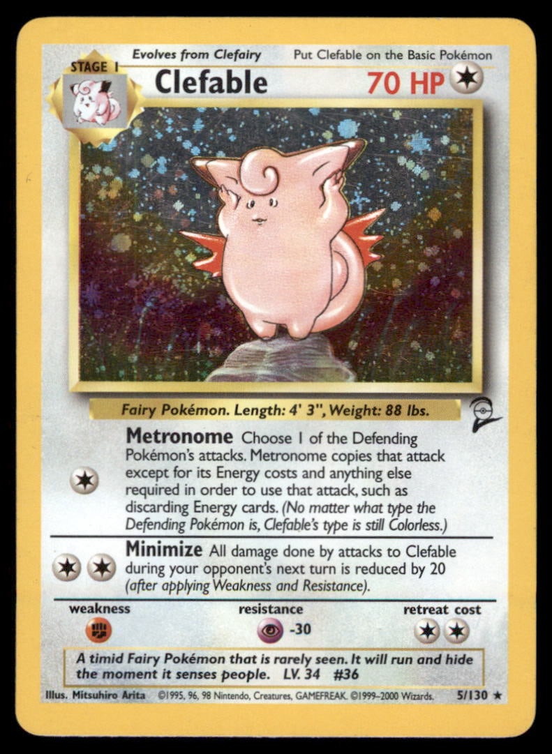 Clefable 5/130 Holo Base Set 2 Pokemon Card: We offer combined shipping on multiple items. Buyers may also arrange their own shipping. LiveShipping is a separate and independent option for shipping that is NOT a part of the auction house or thei