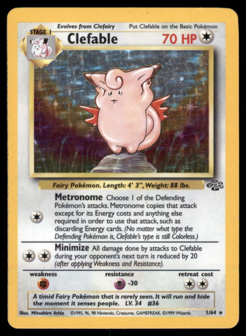 Clefable (Prerelease) 01/64 Holo WoTC Promo Pokemon Card: We offer combined shipping on multiple items. Buyers may also arrange their own shipping. LiveShipping is a separate and independent option for shipping that is NOT a part of the auction house or thei