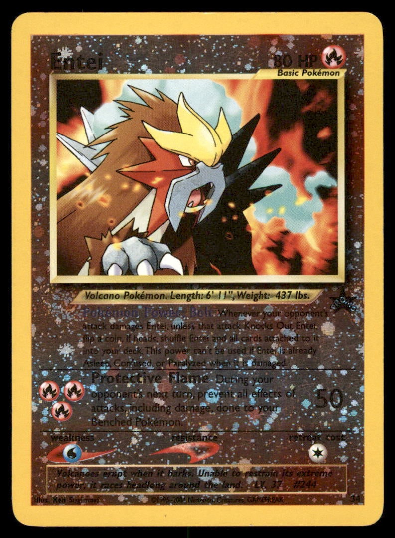 Entei 34 Wizards Black Star Promos Pokemon Card Reverse Holo (1 of 2)