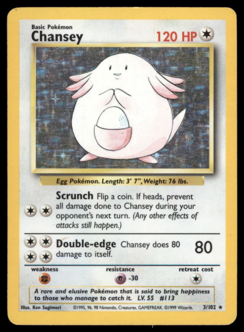 Chansey 3/102 Holo Base Set Unlimited Pokemon Card: We offer combined shipping on multiple items. Buyers may also arrange their own shipping. LiveShipping is a separate and independent option for shipping that is NOT a part of the auction house or thei
