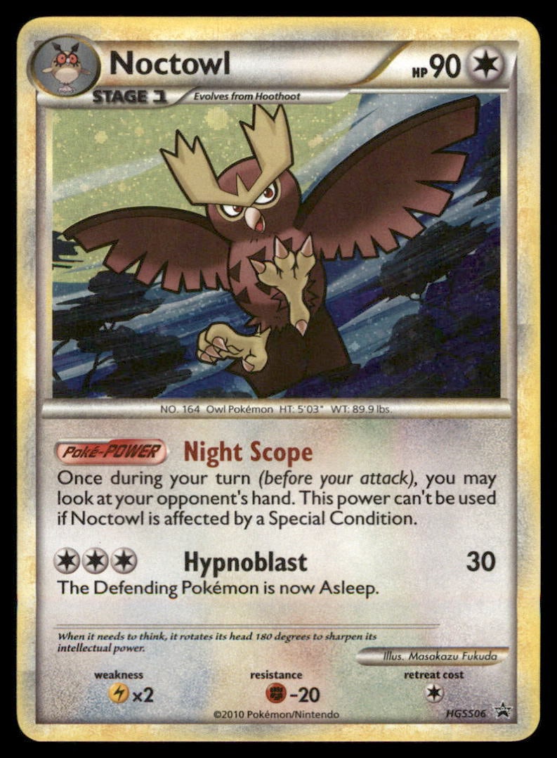 Noctowl HGSS06 HGSS Black Star Promos Pokemon Card: We offer combined shipping on multiple items. Buyers may also arrange their own shipping. LiveShipping is a separate and independent option for shipping that is NOT a part of the auction house or thei