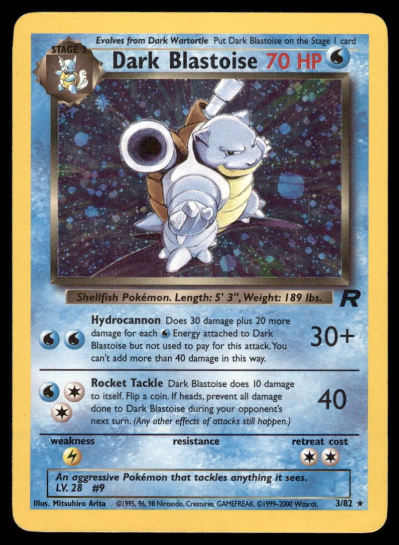 Dark Blastoise 3/82 Team Rocket Pokemon Card Unlimited Holo (1 of 2)