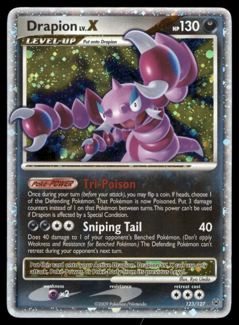 Drapion LV.X 123/127 Holo Platinum Pokemon Card (1 of 2)