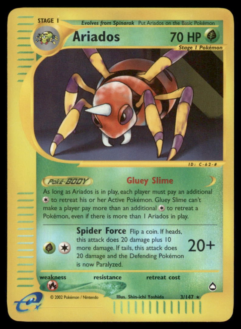 Ariados 3/147 Aquapolis Pokemon Card Reverse Holo: We offer combined shipping on multiple items. Buyers may also arrange their own shipping. LiveShipping is a separate and independent option for shipping that is NOT a part of the auction house or thei