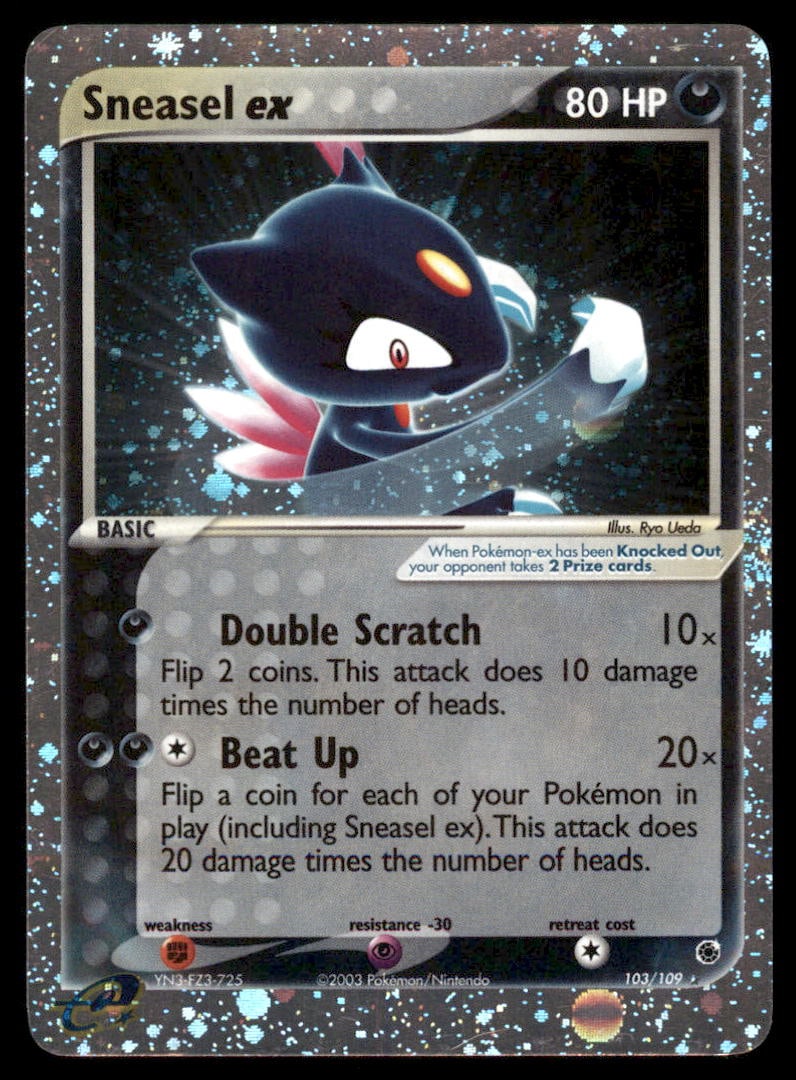 Sneasel ex 103/109 Holo Ruby & Sapphire Pokemon Card (1 of 2)