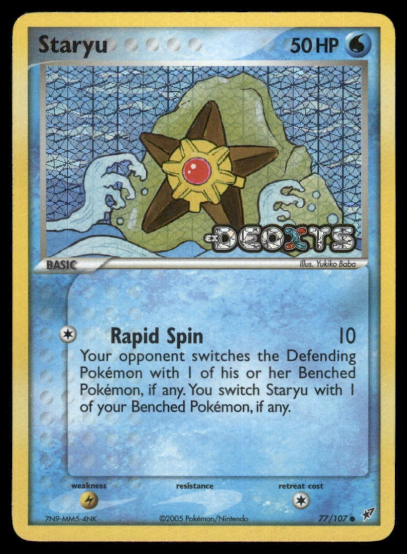 Staryu 77/107 Deoxys Pokemon Card Reverse Holo (1 of 2)