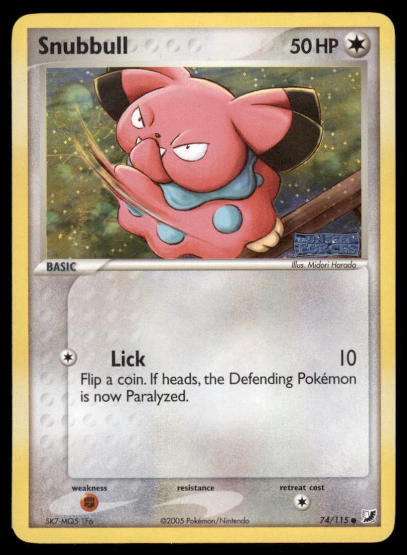 Snubbull 74/115 Unseen Forces Pokemon Card Reverse Holo: We offer combined shipping on multiple items. Buyers may also arrange their own shipping. LiveShipping is a separate and independent option for shipping that is NOT a part of the auction house or thei