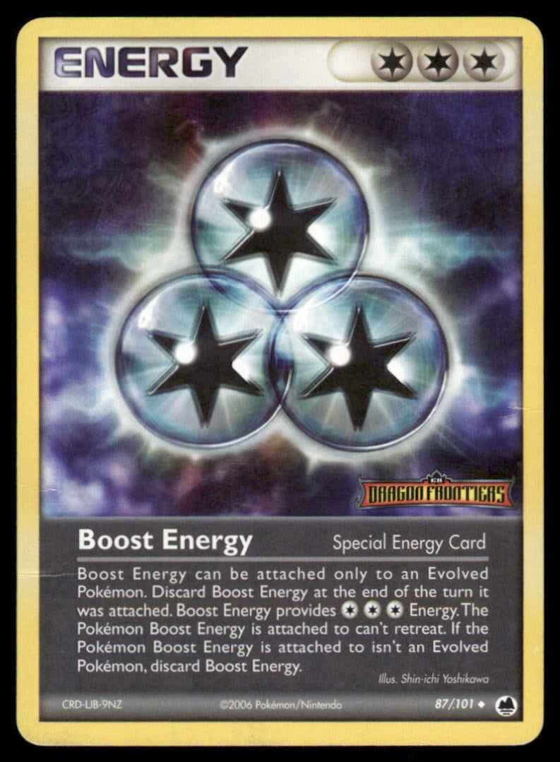 Boost Energy 87/101 Dragon Frontiers Pokemon Card Reverse Holo: We offer combined shipping on multiple items. Buyers may also arrange their own shipping. LiveShipping is a separate and independent option for shipping that is NOT a part of the auction house or thei