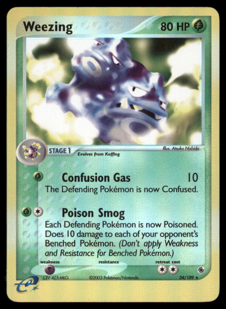 Weezing 24/109 Ruby & Sapphire Pokemon Card Reverse Holo: We offer combined shipping on multiple items. Buyers may also arrange their own shipping. LiveShipping is a separate and independent option for shipping that is NOT a part of the auction house or thei