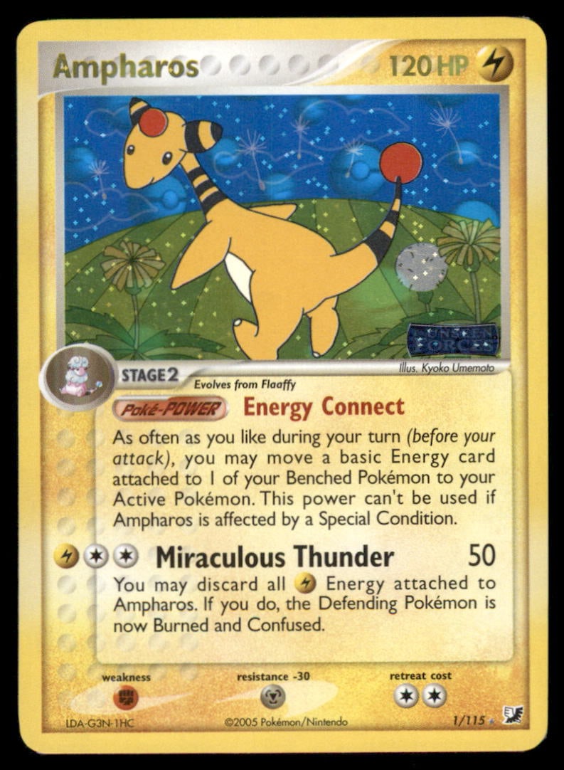 Ampharos 1/115 Unseen Forces Pokemon Card Reverse Holo (1 of 2)