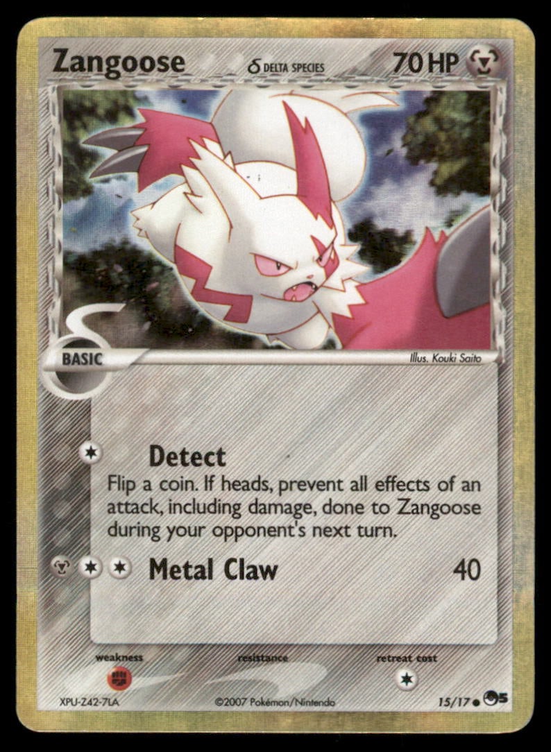 Zangoose 15/17 POP Series 5 Pokemon Card: We offer combined shipping on multiple items. Buyers may also arrange their own shipping. LiveShipping is a separate and independent option for shipping that is NOT a part of the auction house or thei